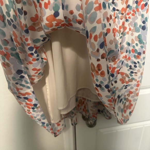 Anthropologie Maeve Flutter Sleeve High Low Dress Watercolor Dot Size‎ Small - Picture 8 of 13